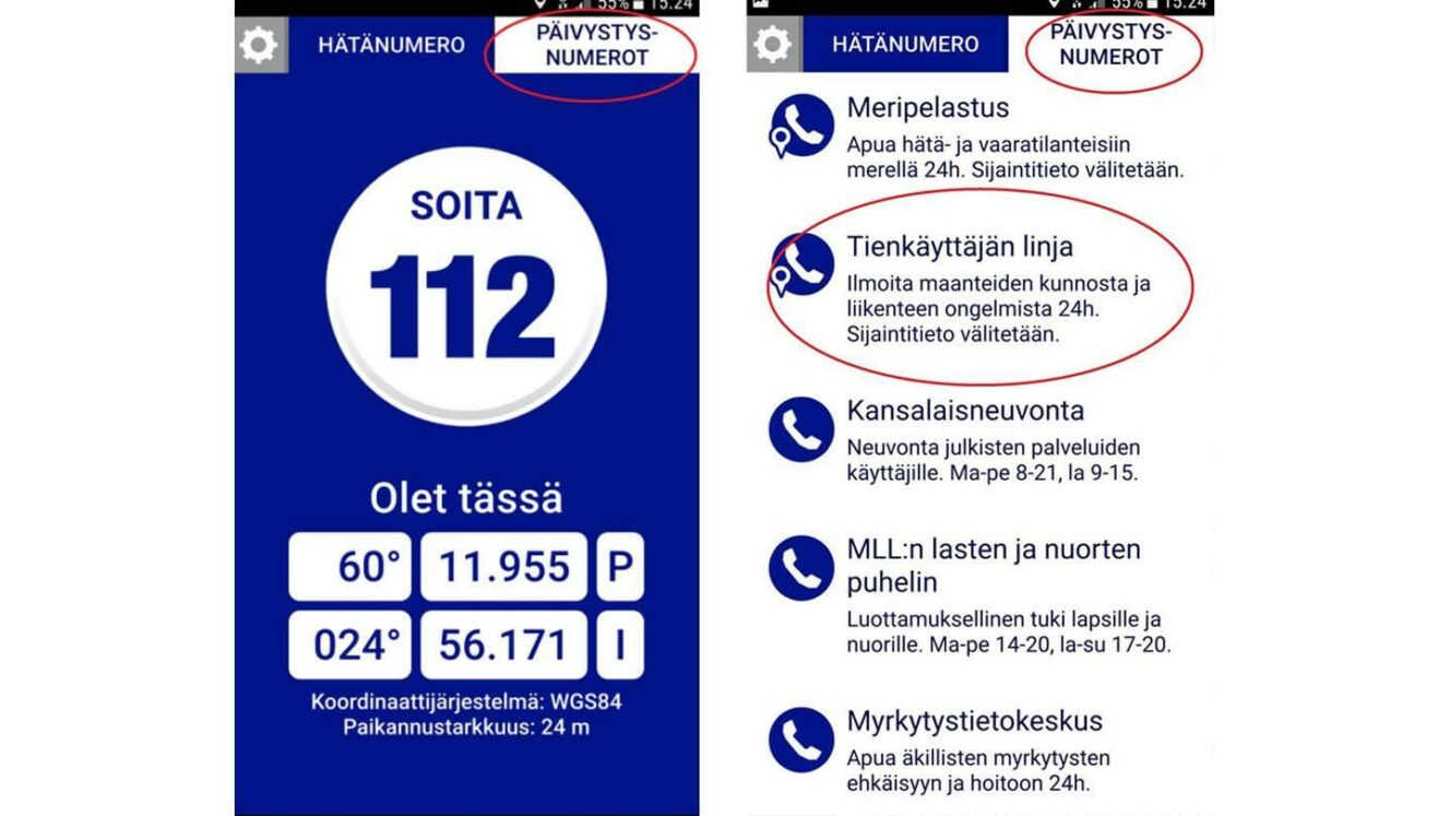 112 Suomi -sovelluslatauksia lähes 1,5 miljoonaa