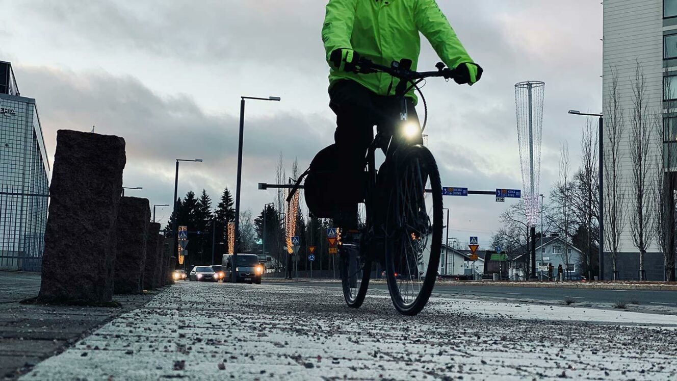 talvi sähköpyörällä
