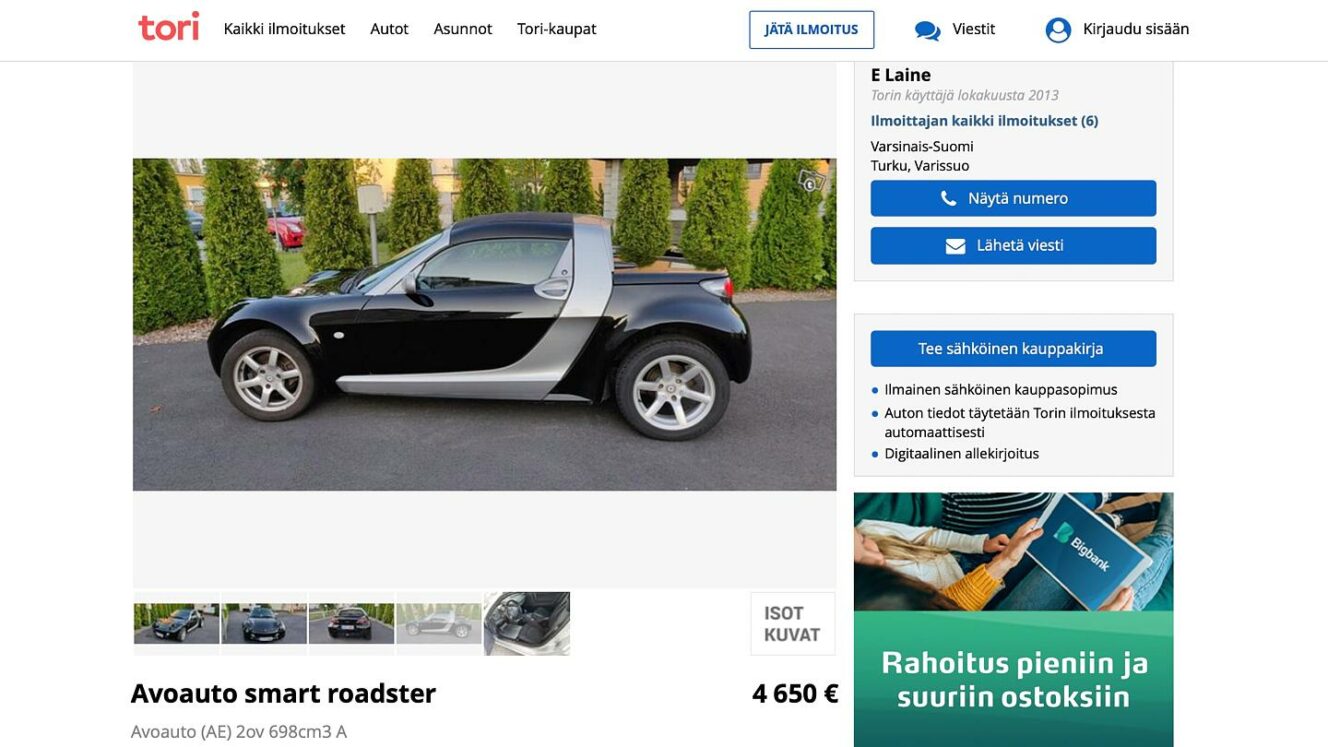 Smart Roadster - Tori.fi