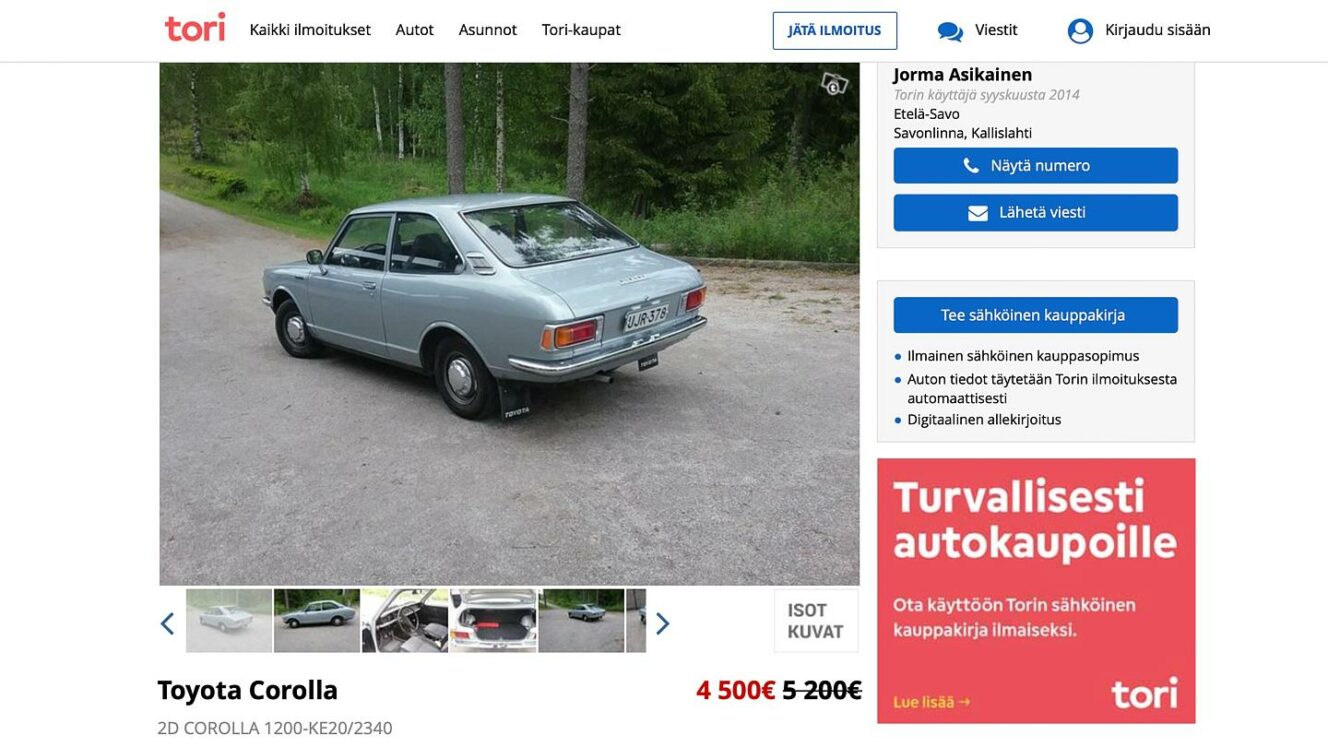 Toyota Corolla KE20 - Tori.fi