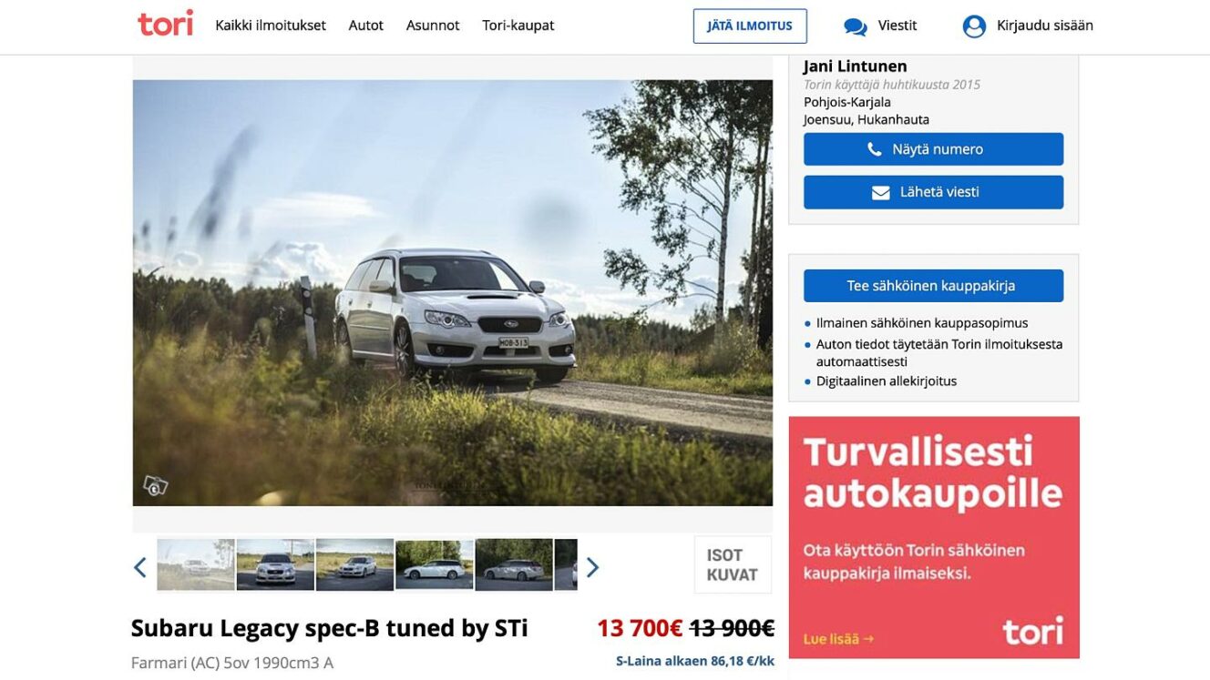Subaru Legacy Spec B tuned by STi - Tori.fi