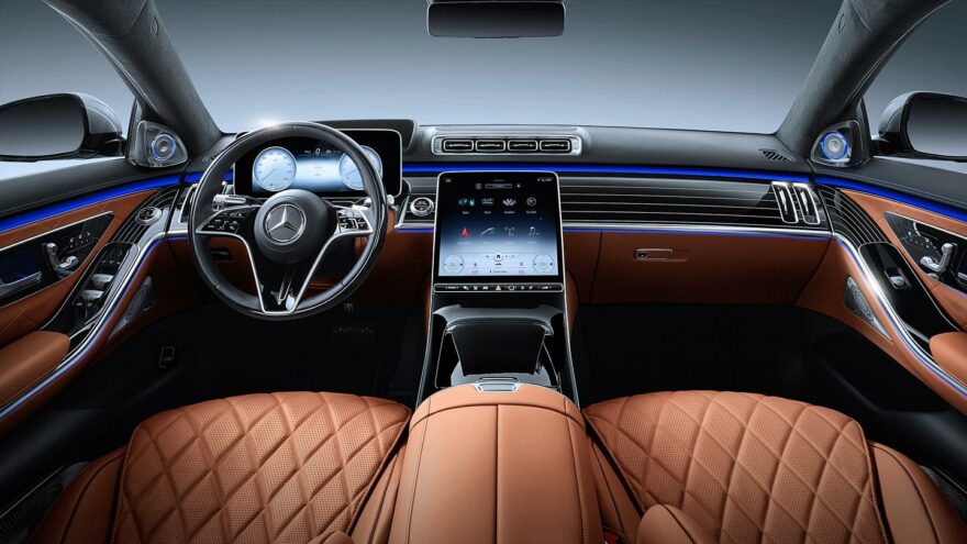 Mercedes-Benz S-Class, 2020, studio shot, interior: leather siena brown
