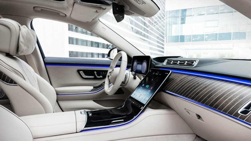 Mercedes-Benz S-Class, plug-in hybrid, 2020, outdoor, interior: leather nappa macchiato beige/magma grey