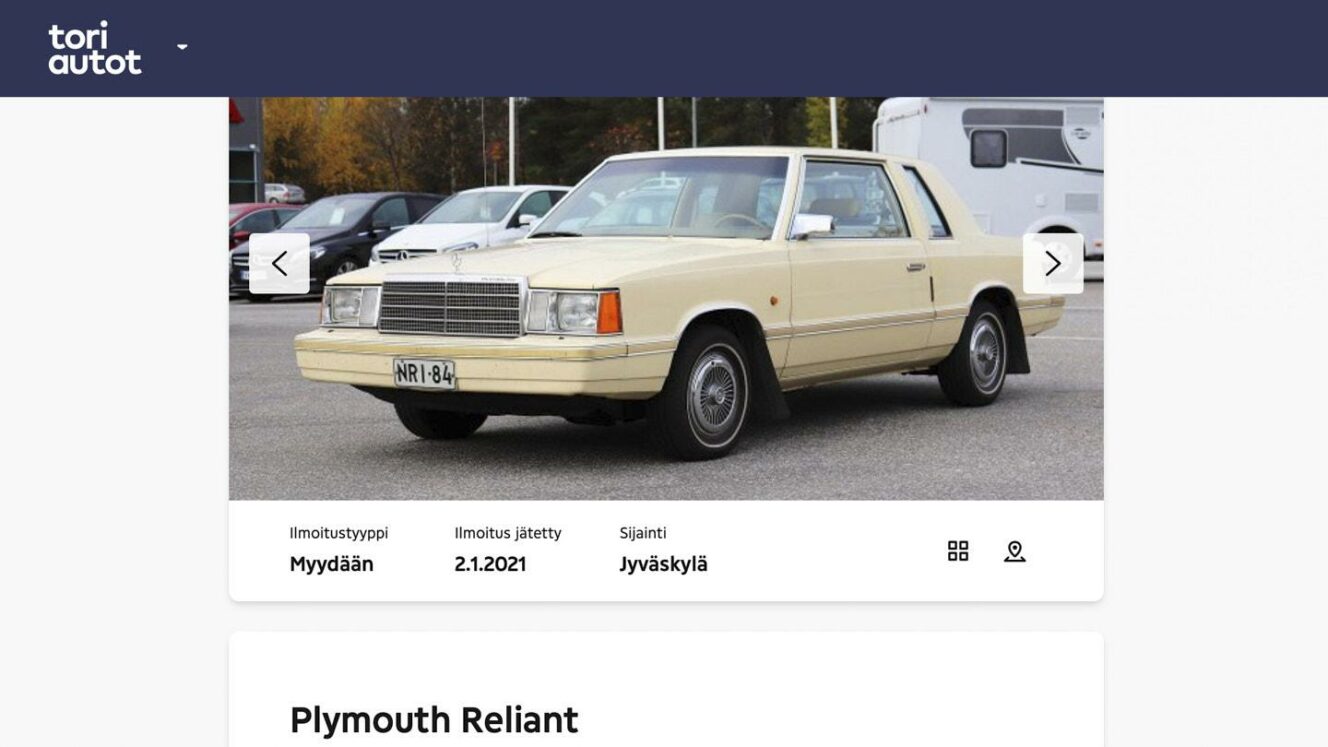 Plymouth Reliant Coupe – Tori.fi