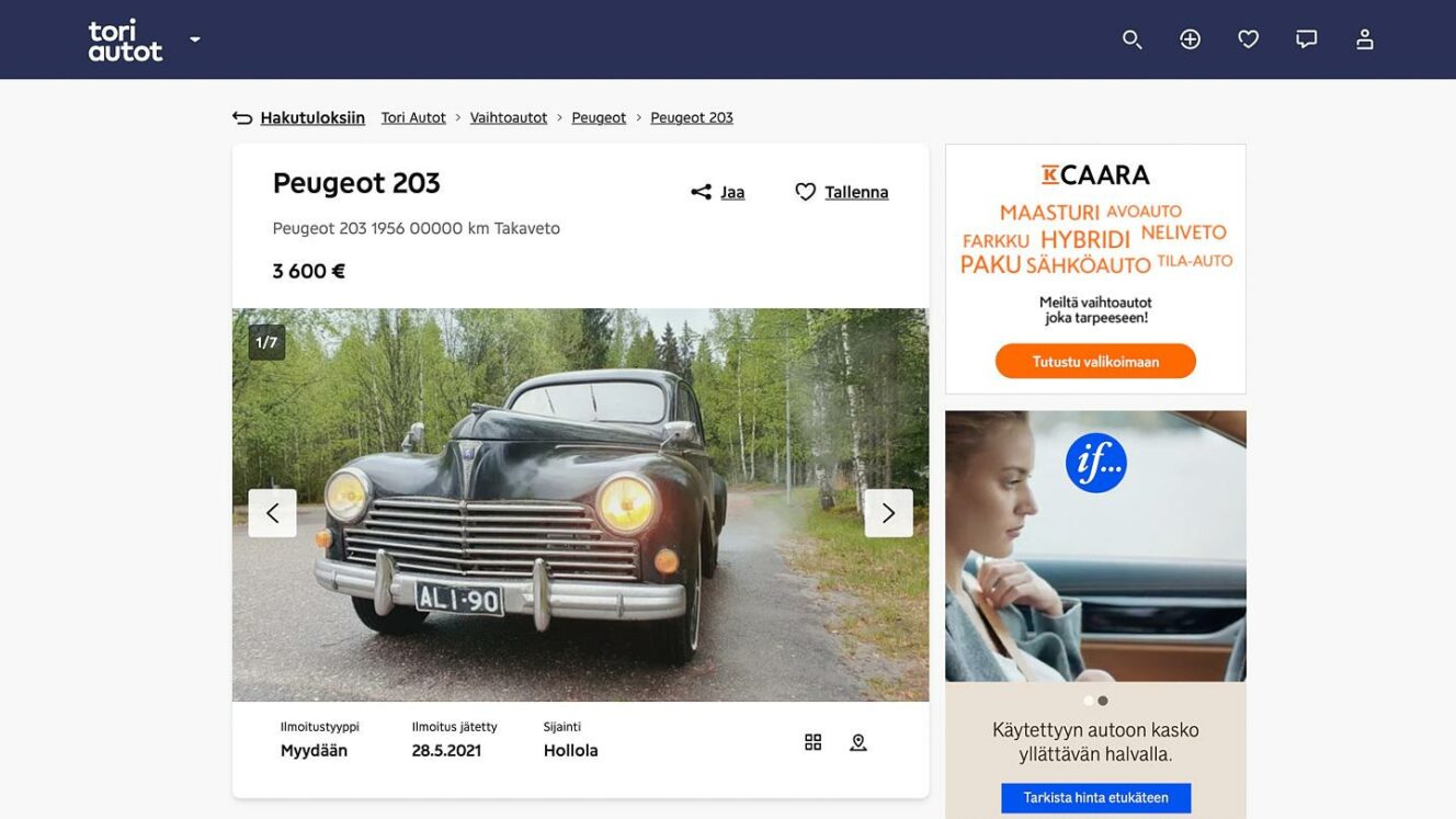 Peugeot 203 – Tori.fi