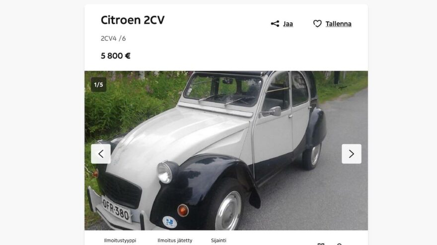 käytetty kesäauto Citroën 2CV rättäri rättisitikka