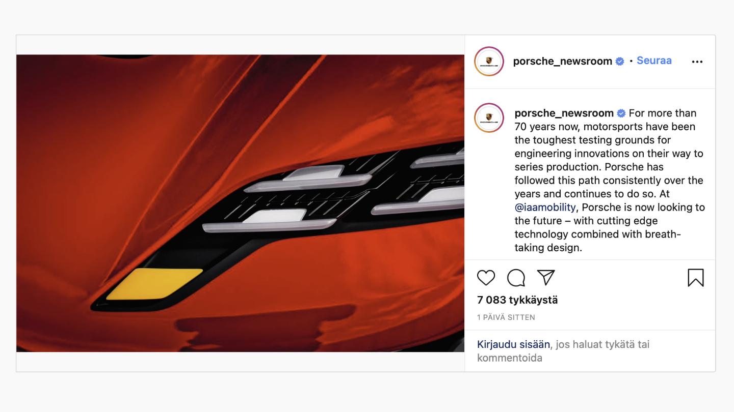 Porsche Newsroom Instagram – IAA launch