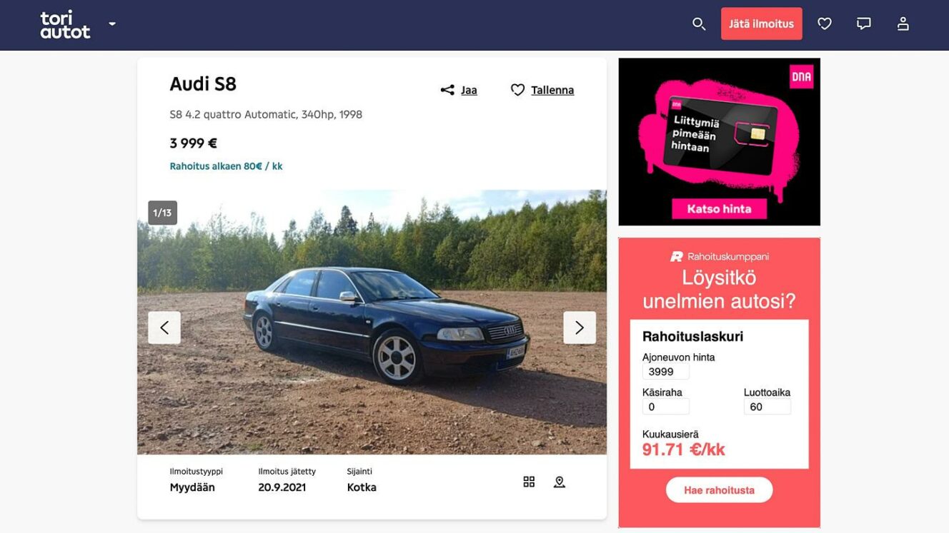 Käytetty erikoisuus – Audi S8