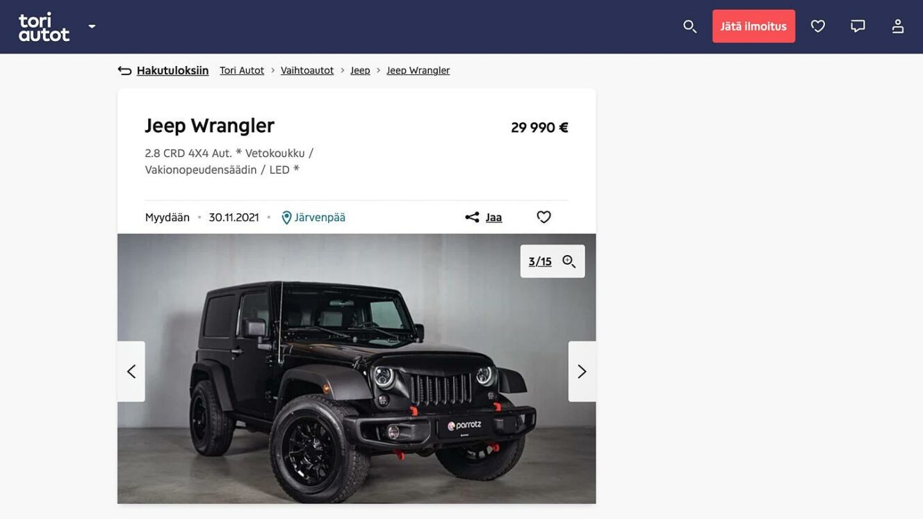 Käytetty erikoisuus – Jeep Wrangler