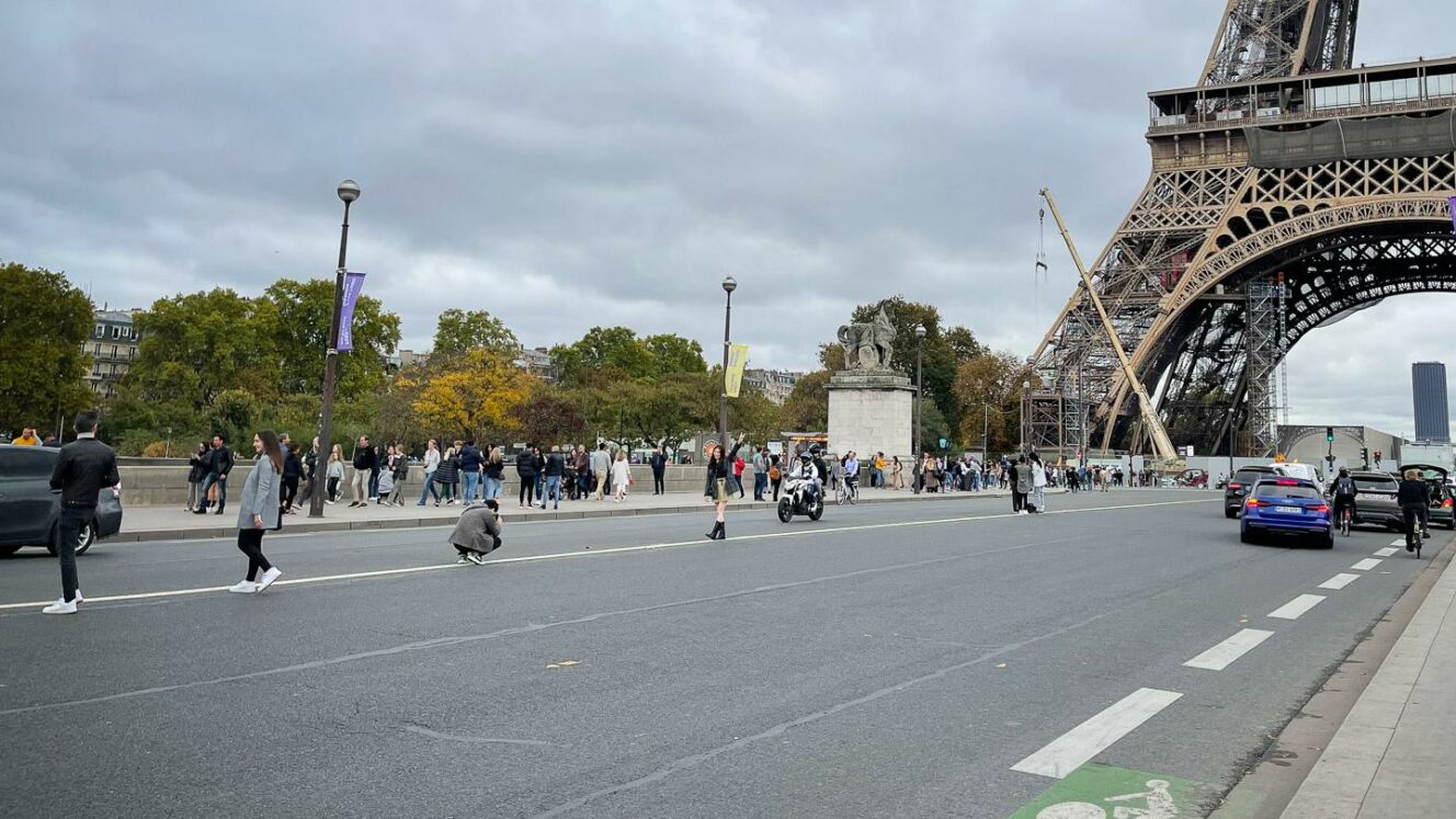 Pariisi päivän kuva Liikennelaula Ranska Eiffel turismi