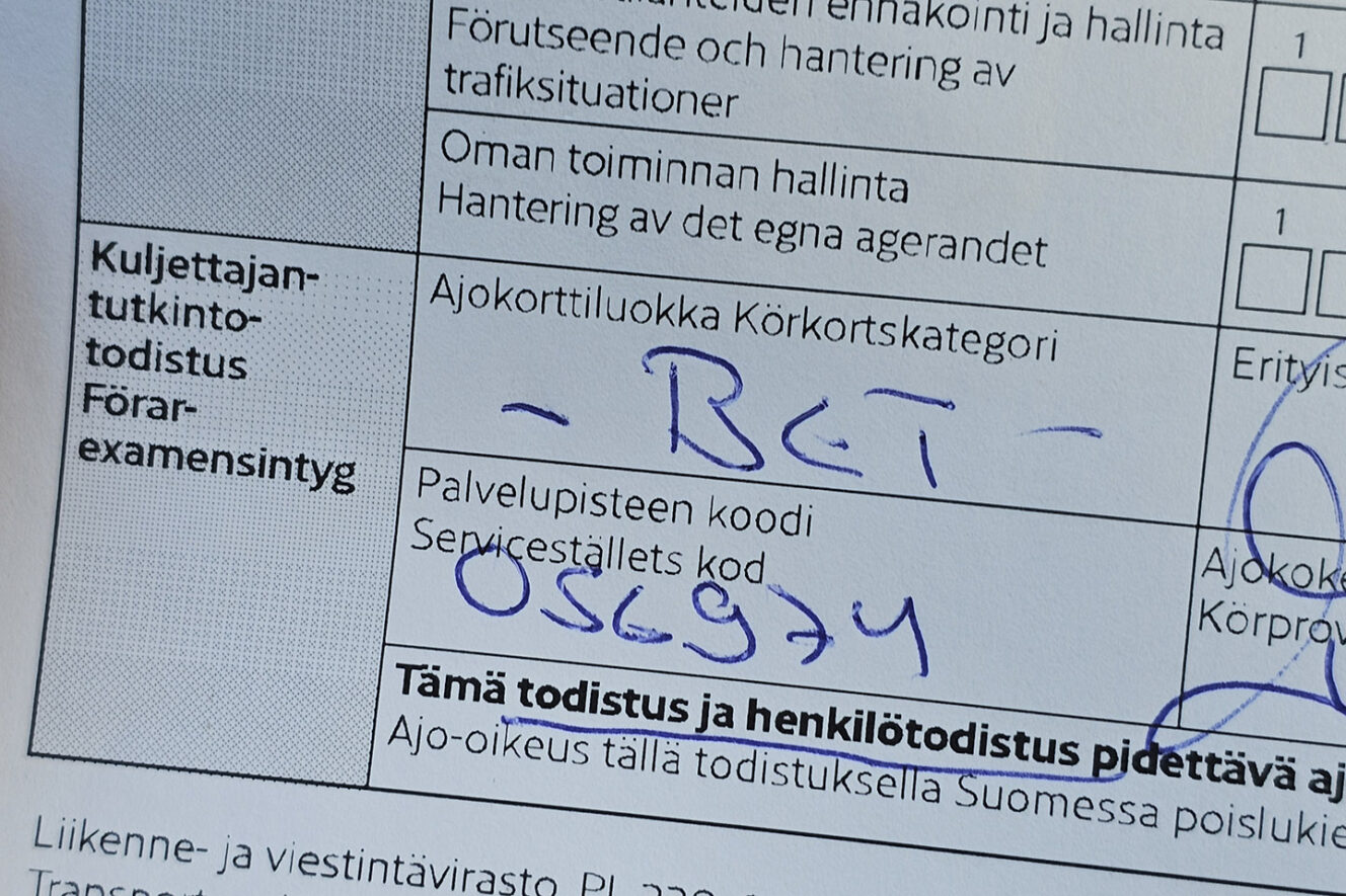 B1e ajokortti